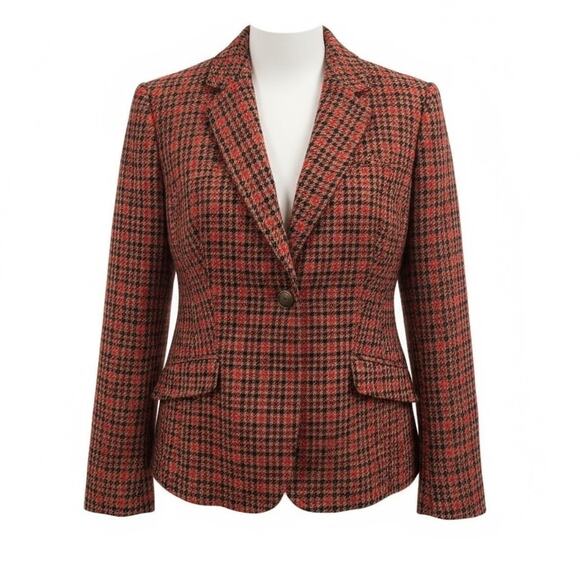 Talbots Womens Aberdeen Wool Houndstooth Blazer Size 16 Professional Career NEW - Picture 12 of 16